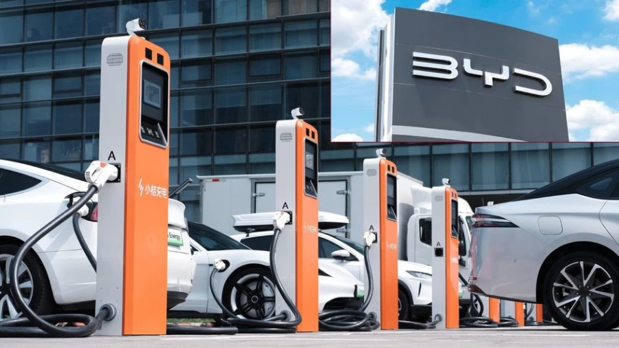 Китай запускает 15 тысяч мегаваттных зарядных станций BYD для электромобилей